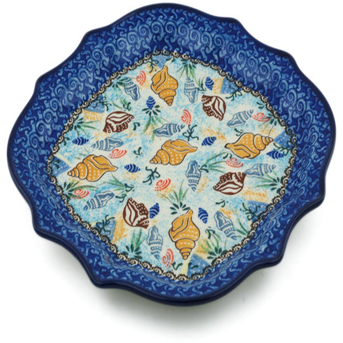 8 Point Plate 10" Ocean Whisper Theme UNIKAT