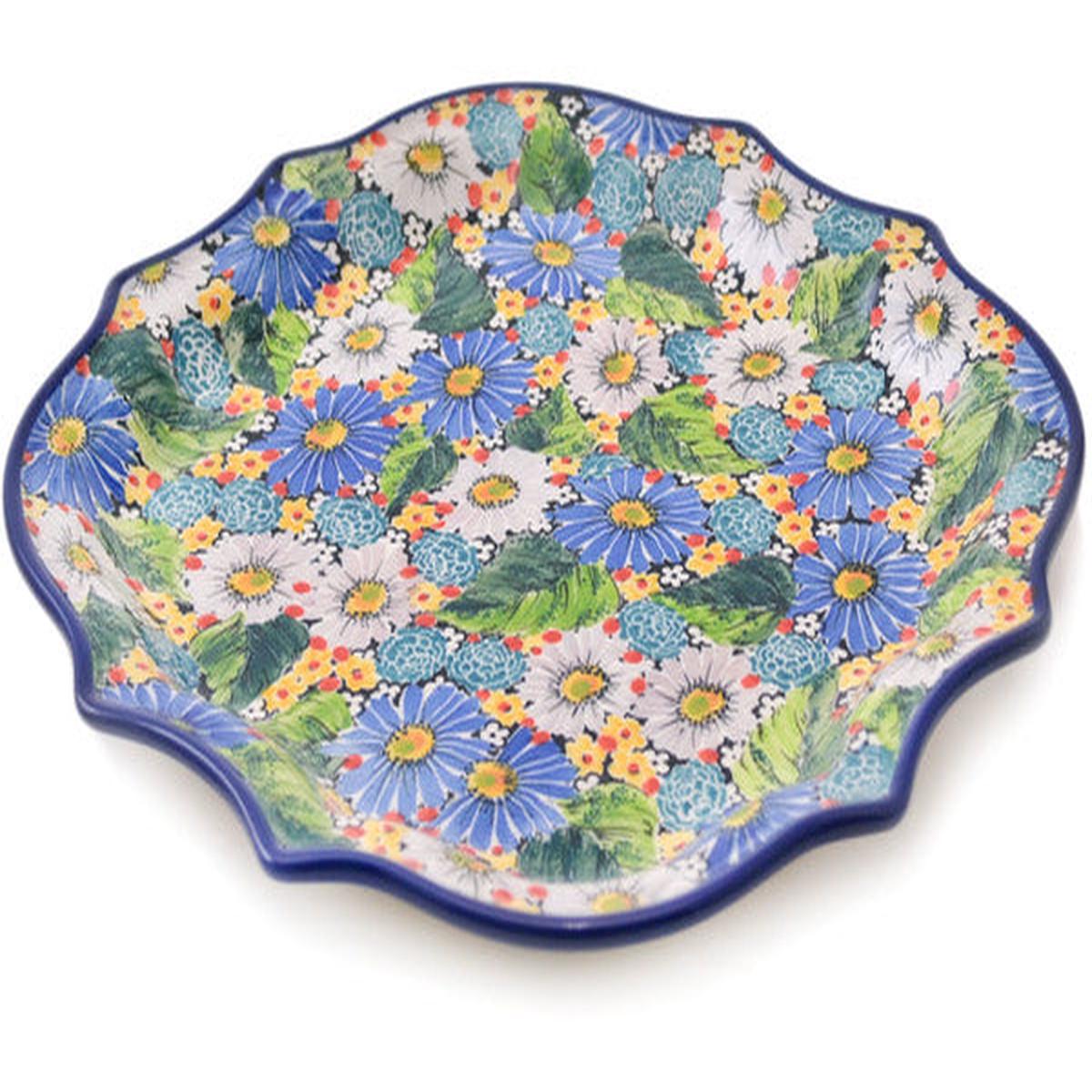 8 Point Plate 10" Royal Blue Dream Theme UNIKAT