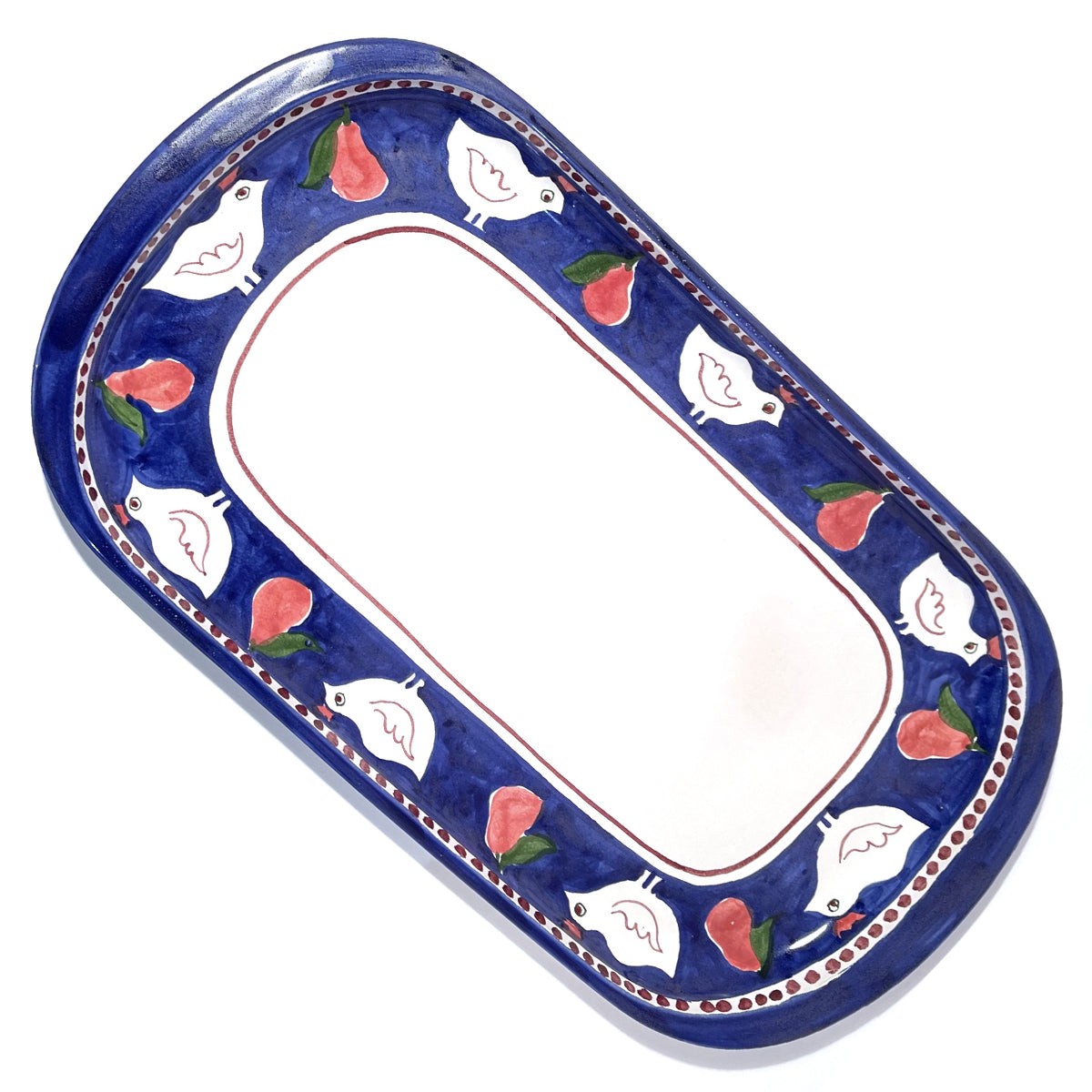 Amalfi Blue - Red Gallina Platter - 70cm