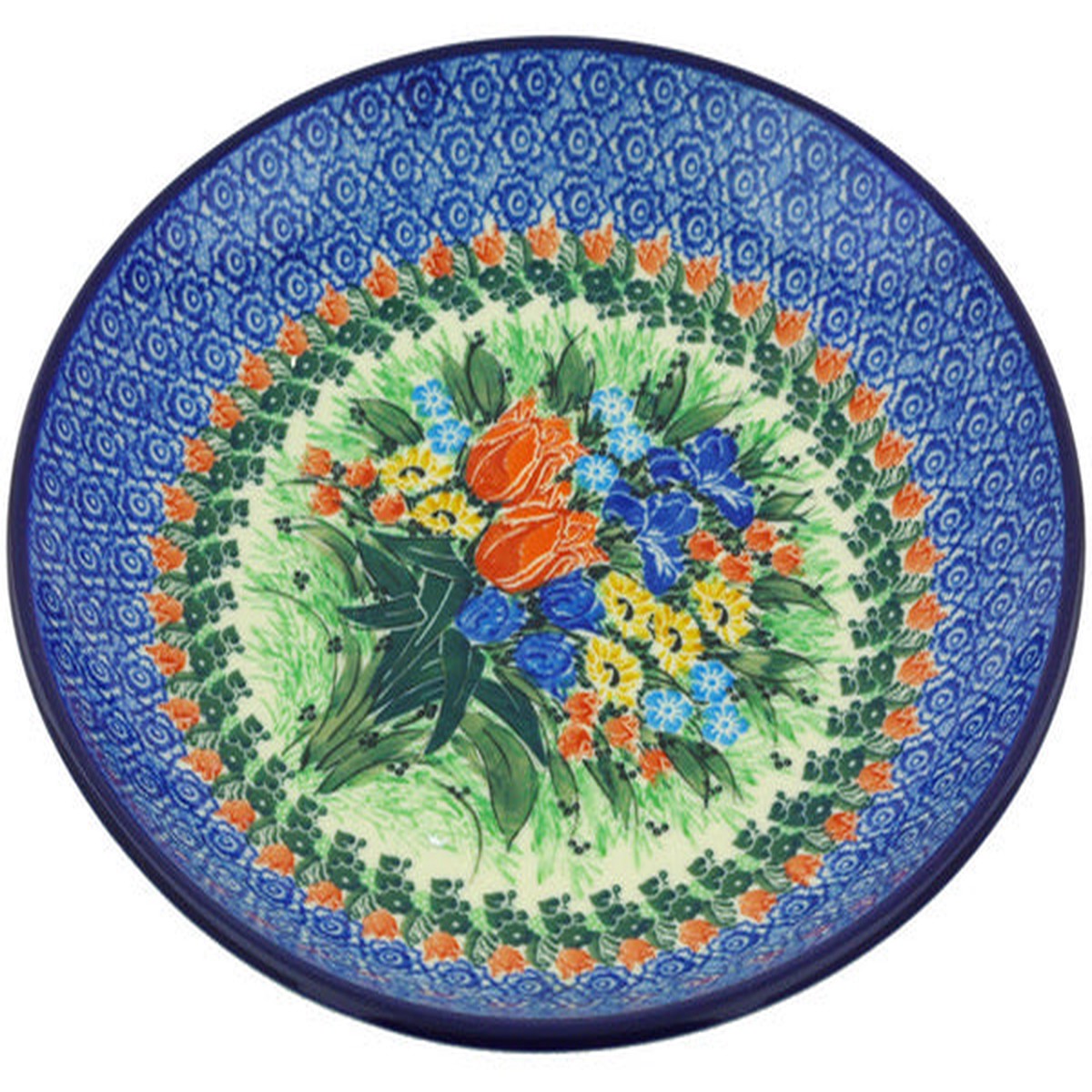 Dinner Plate 10-inch Spring Tulips Theme UNIKAT