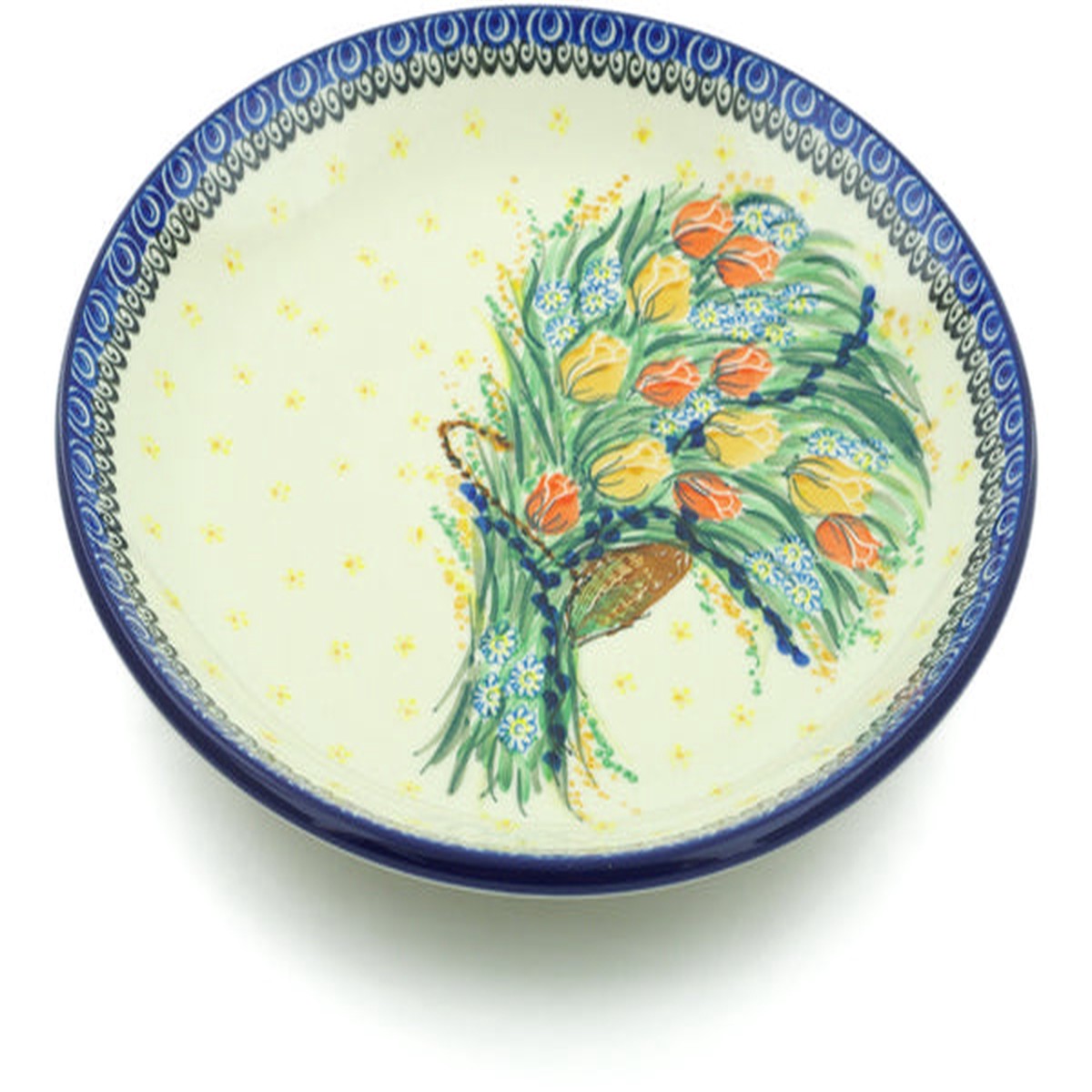 Polish Pottery 10-inch Dinner Plate Summer Bouquet UNIKAT