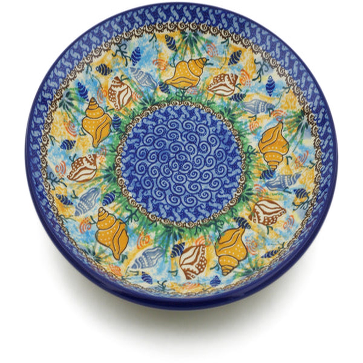 Polish Pottery 10" Plate Ocean Whisper UNIKAT