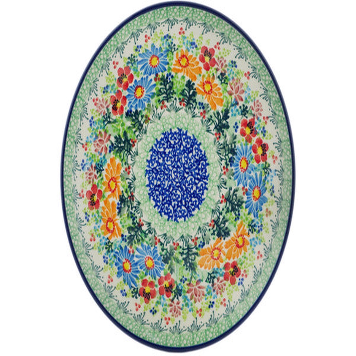 Polish Pottery 10" Plate Plentiful Wildflowers UNIKAT