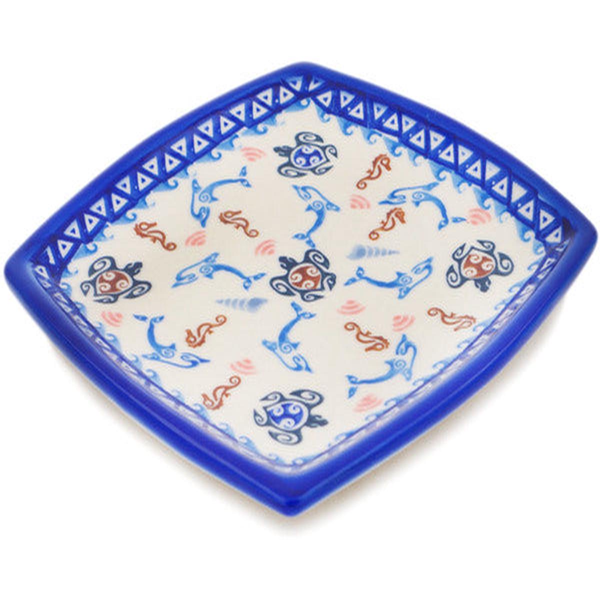 Square Plate 7" Hawaiian Sea Turtle - Honu Theme