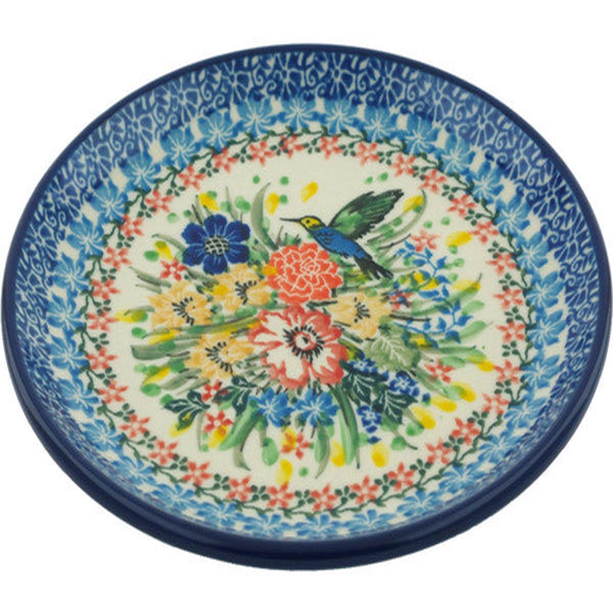 Toast Plate 6" Hummingbird Meadow Theme UNIKAT