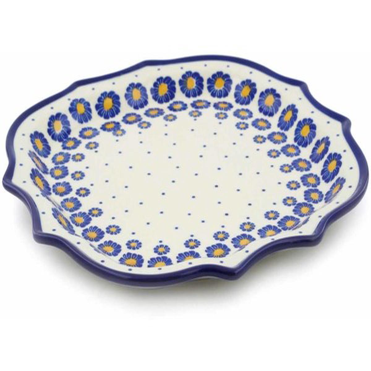 8 Point Plate 10" Blue Zinnia Theme