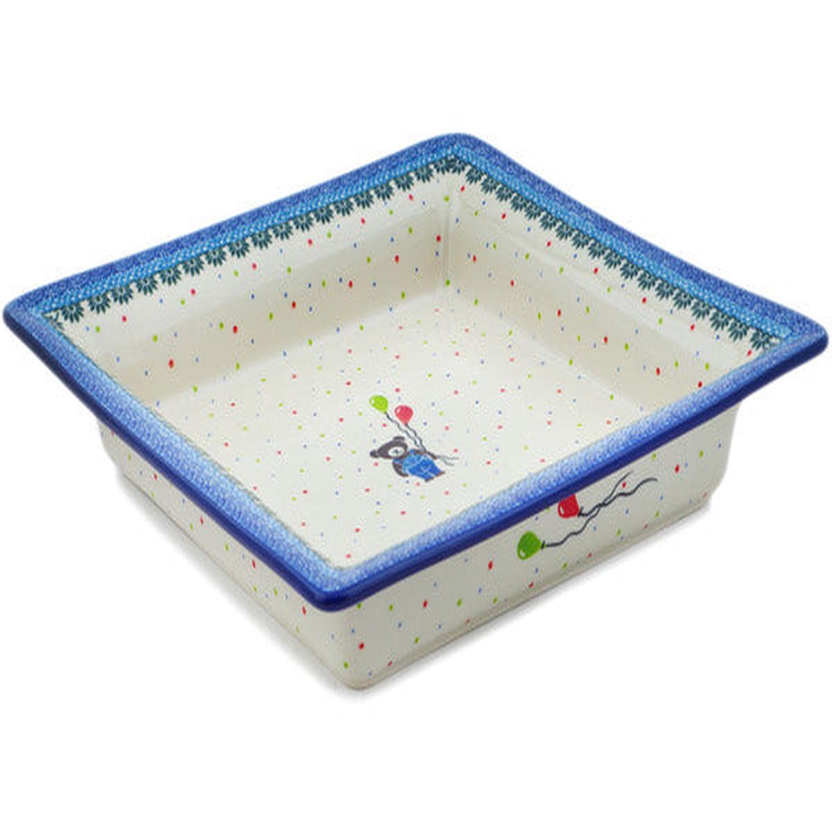 Square Platter 12" Teddy Bear Theme UNIKAT