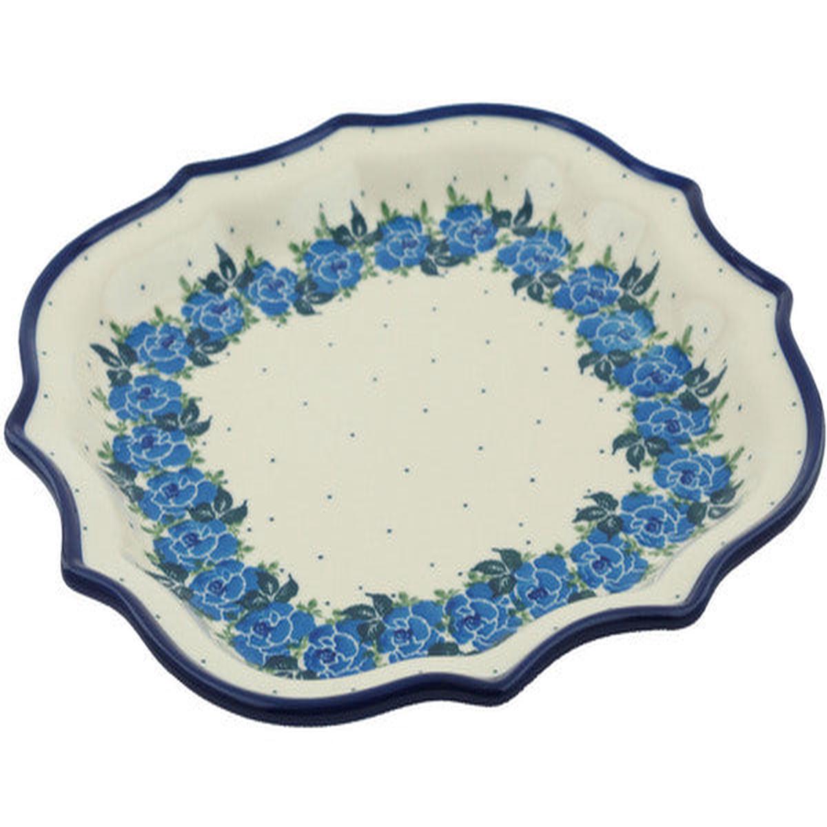 8 Point Plate 10" Blue Rose Theme