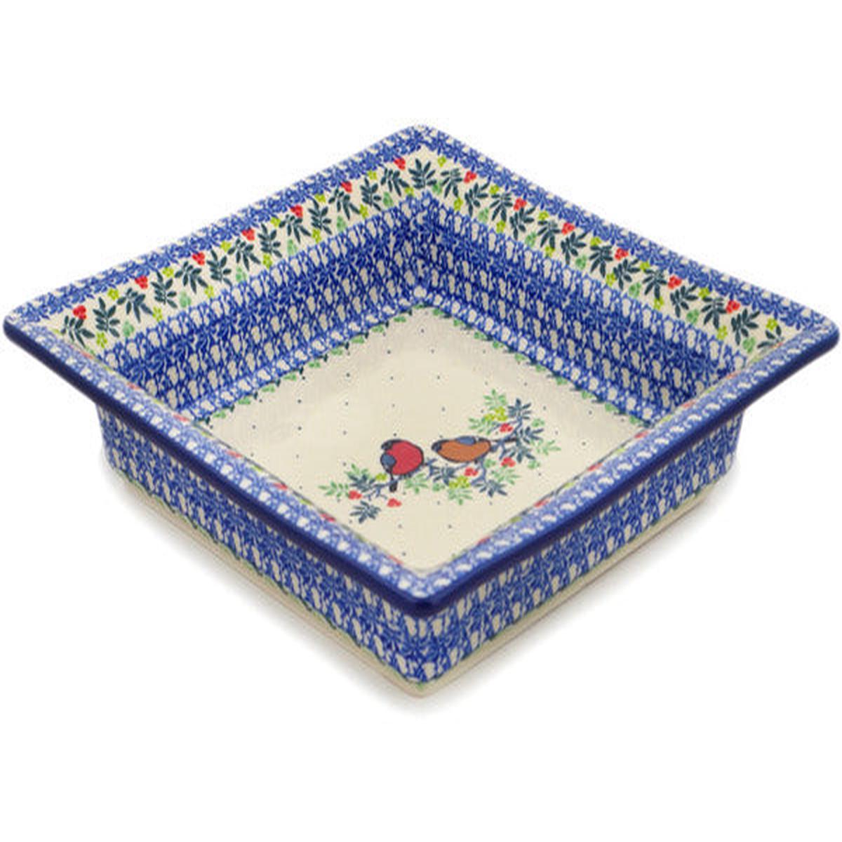 Square Platter 12" Robin & Wren Theme UNIKAT