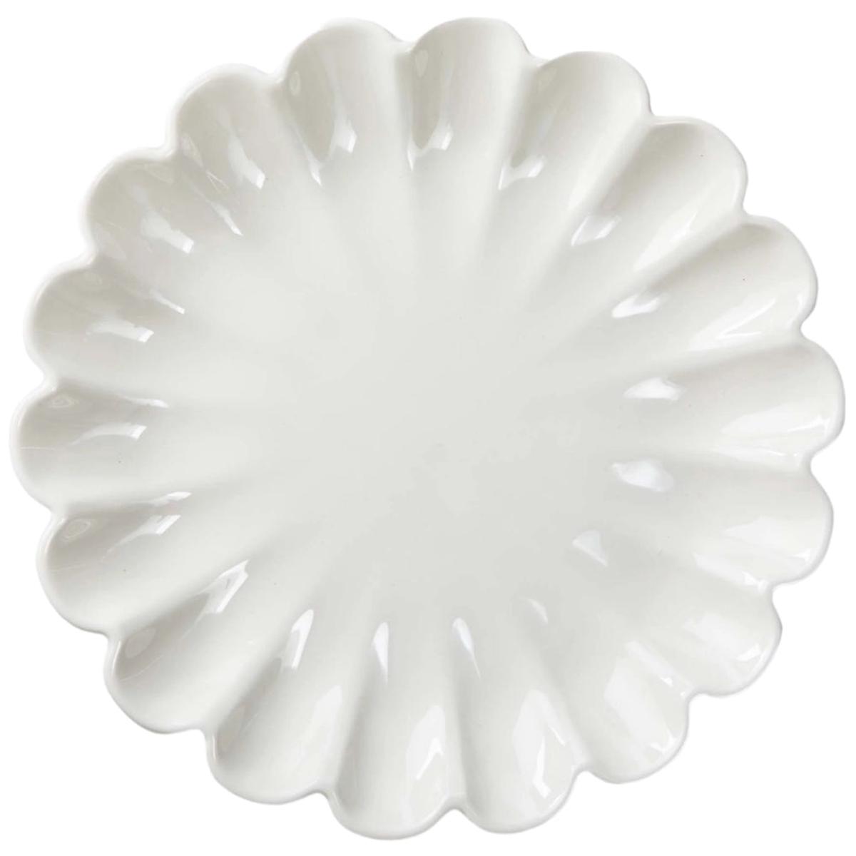 White Earthenware Scalloped Blossom Plate - 10.75"