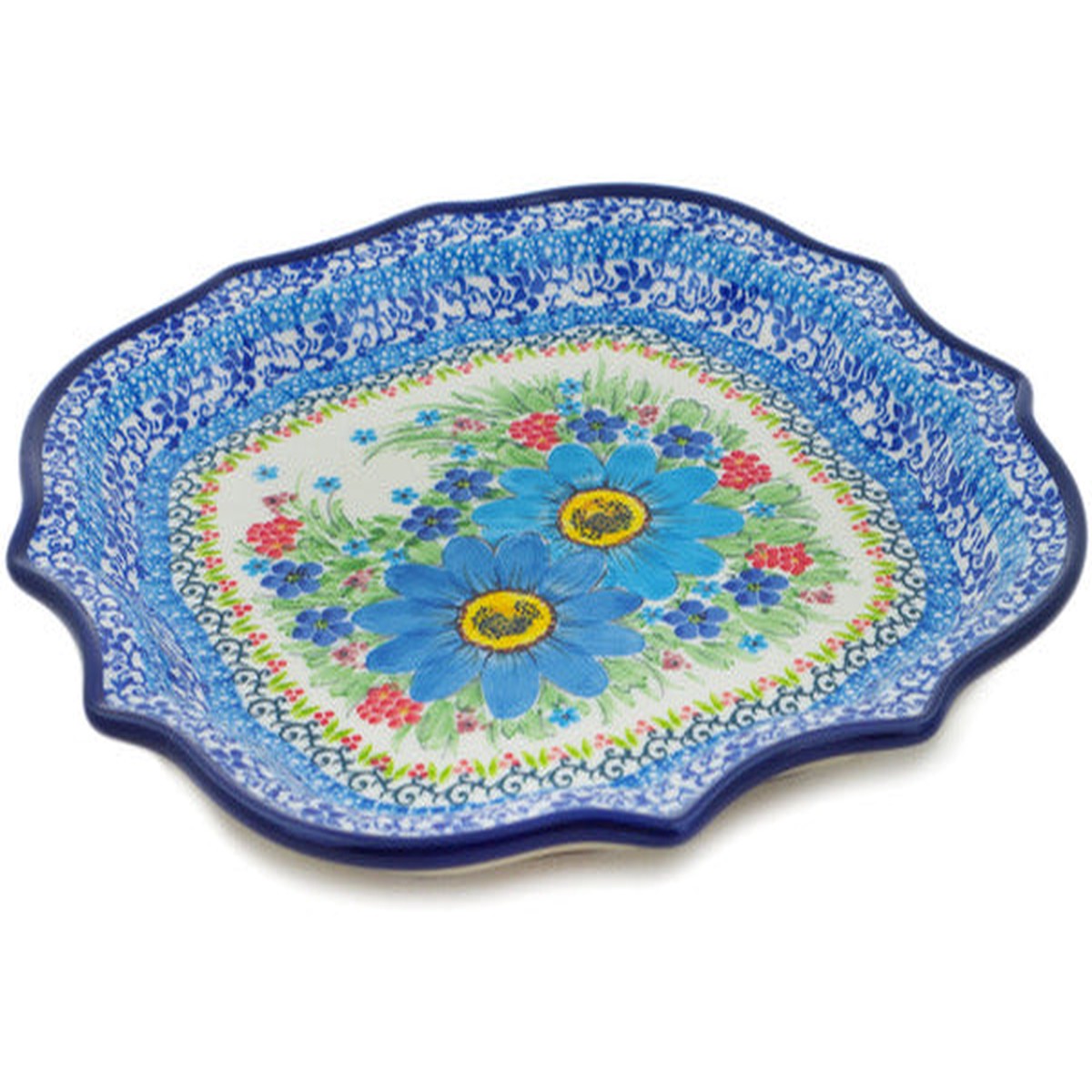 8 Point Plate 10" Springtime Flowers Bouquet Theme UNIKAT