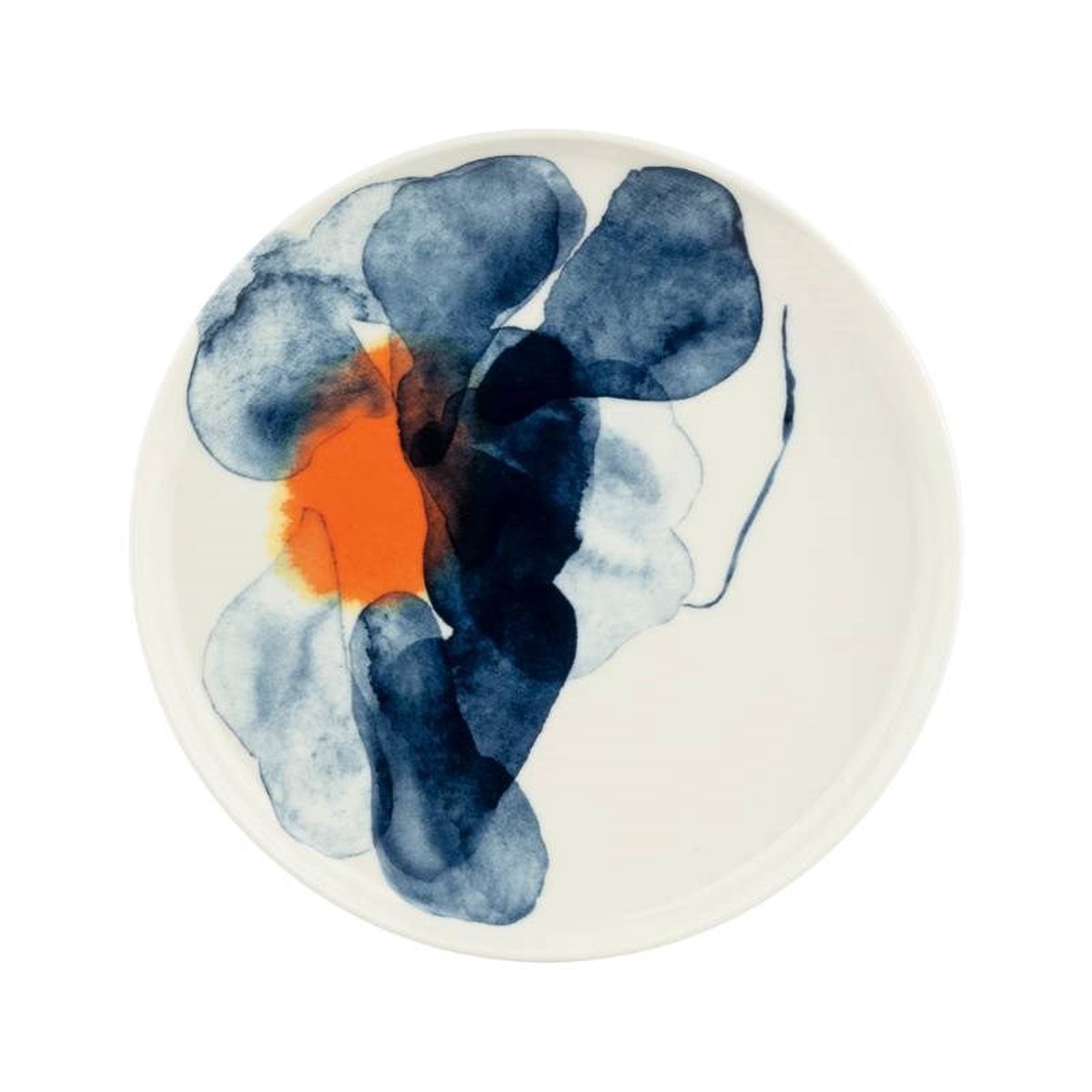 Valssi Plate 25cm in white, blue, orange