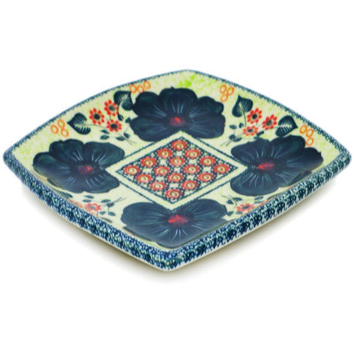 Square Plate 7" Perfect Day Theme UNIKAT