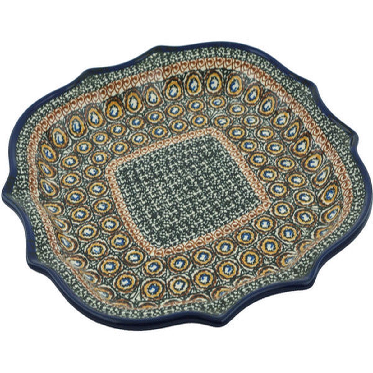8 Point Plate 10" Brown Beauty Theme UNIKAT