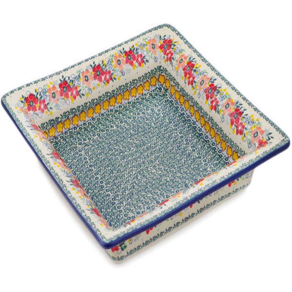 Square Platter 12" Summer Joy Theme UNIKAT