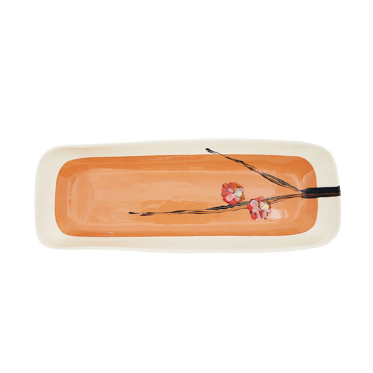 Wonki Ware Small Cherry Blossom Prawn Dish - Salmon