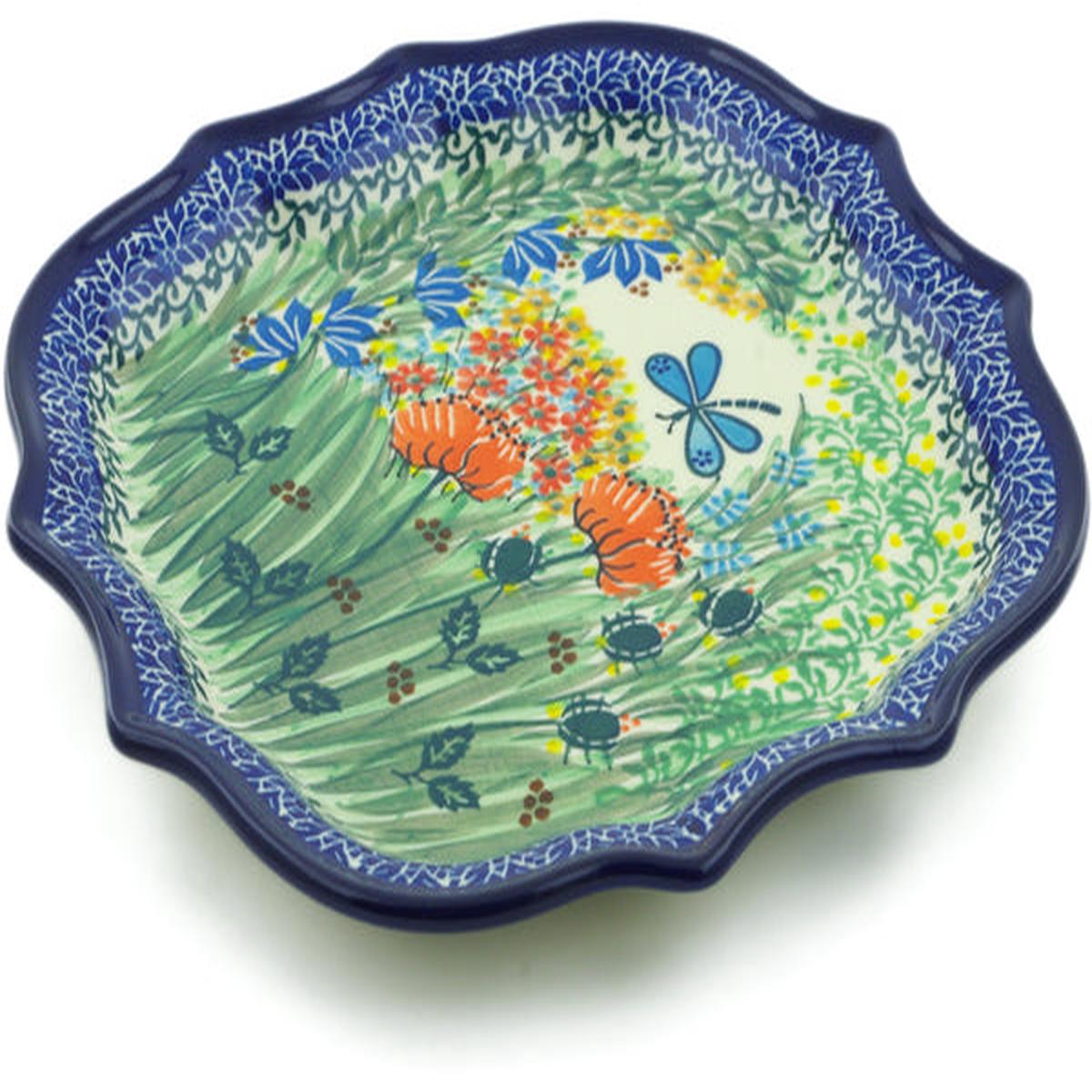 8 Point Plate 10" Dragonfly Bounty Theme UNIKAT