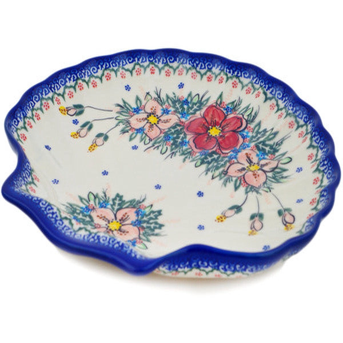 11" Fluted Shell Shaped Platter 11" Perfect Garden Theme UNIKAT