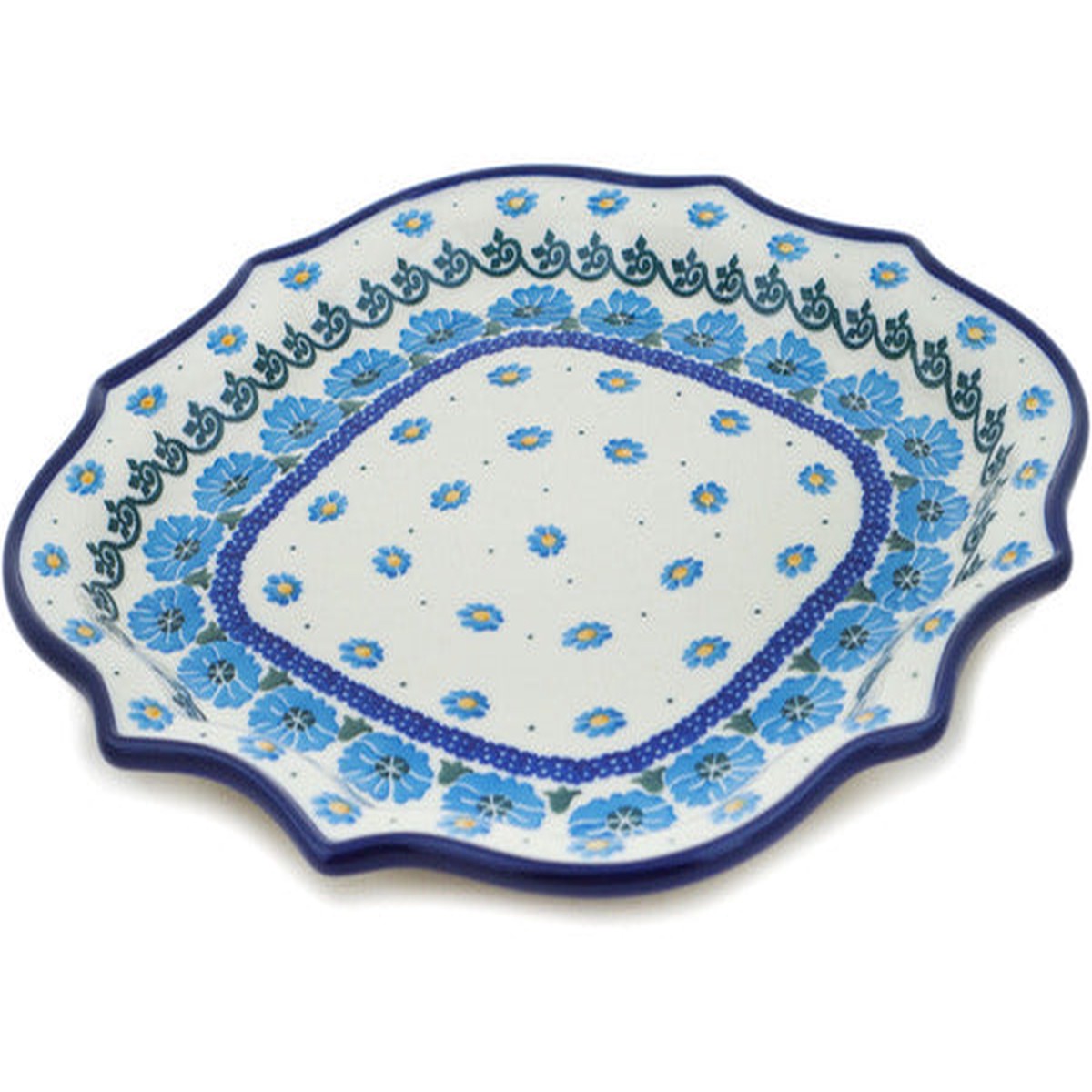 8 Point Plate 10" Poppy Circle Theme
