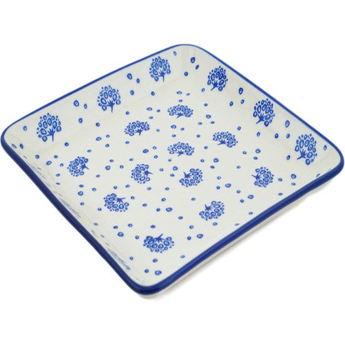 Square Platter 8" Peacock Bouquet Theme