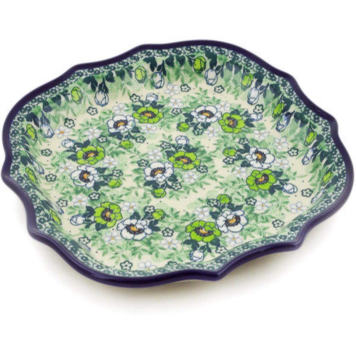 8 Point Plate 10" Good Luck Pansy Theme UNIKAT