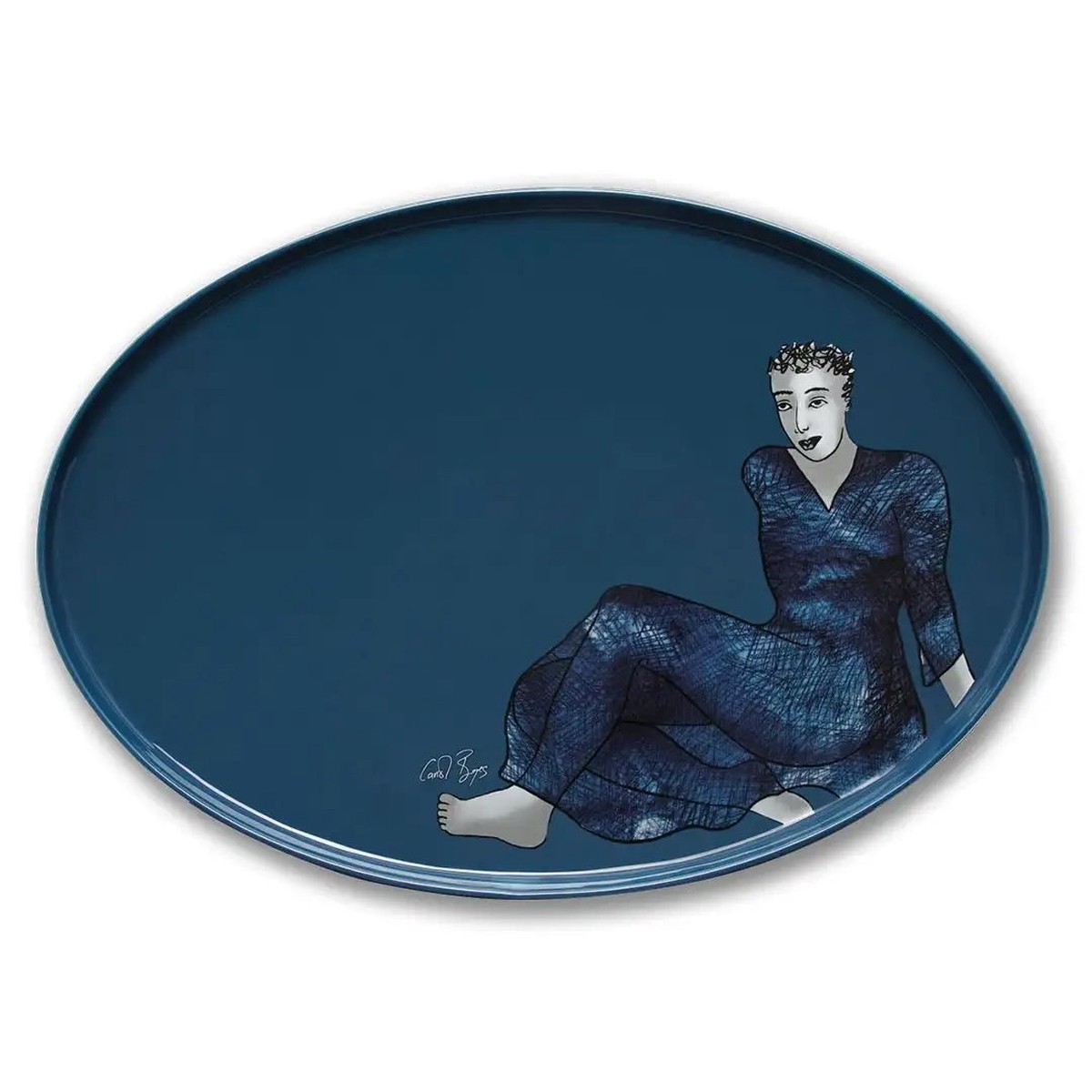 Carrol Boyes Platter Oval Indigo Blues