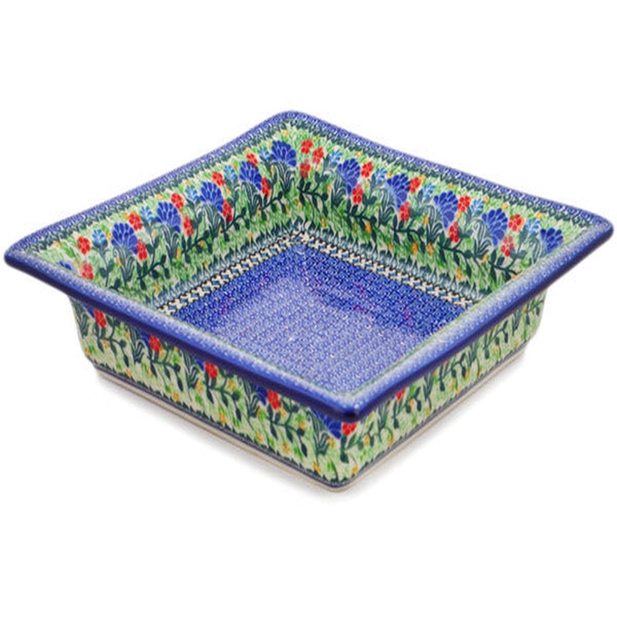 Square Platter 12" Blue Bonnets Theme UNIKAT