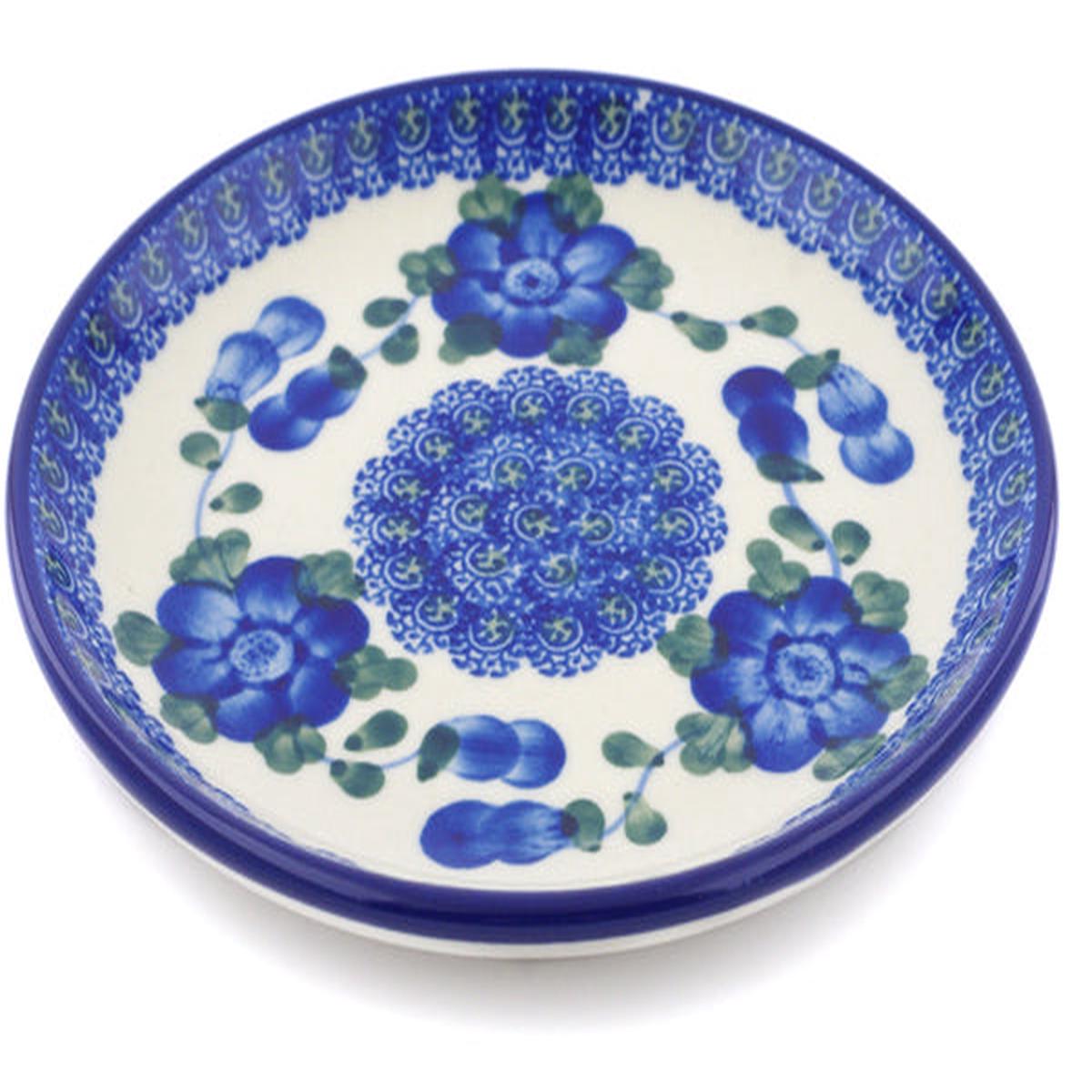 Toast Plate 6" Blue Poppies Theme