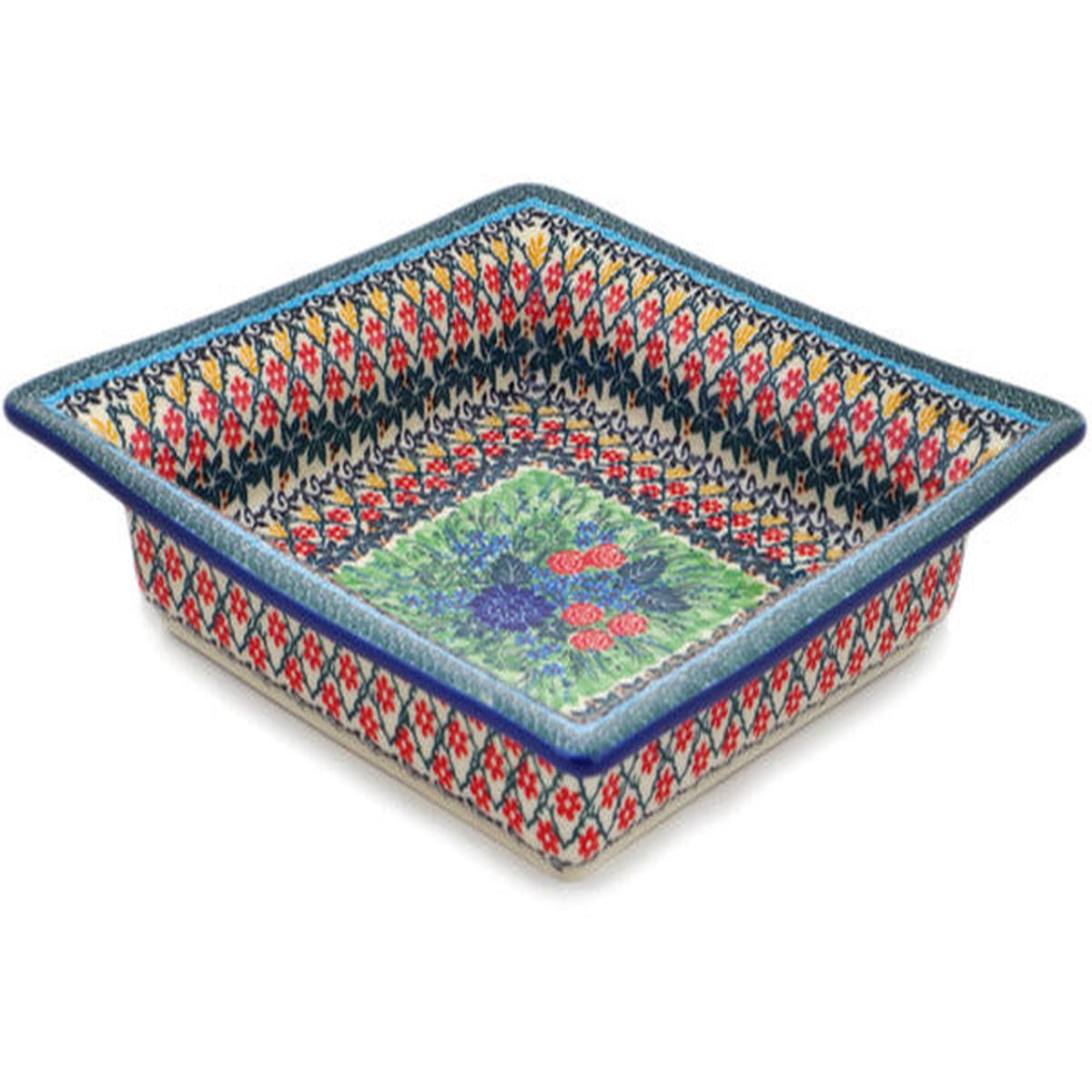 Square Platter 12" Garden Trellis Theme UNIKAT