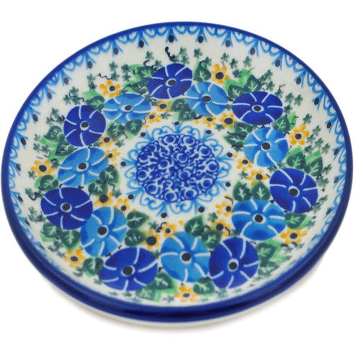 Toast Plate 6" Periwinkle Ring Theme UNIKAT