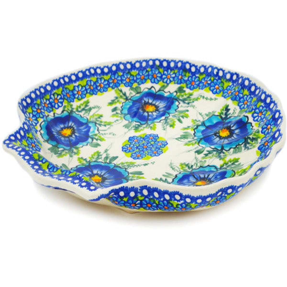 11" Fluted Shell Shaped Platter 11" Orchid Crown Theme UNIKAT