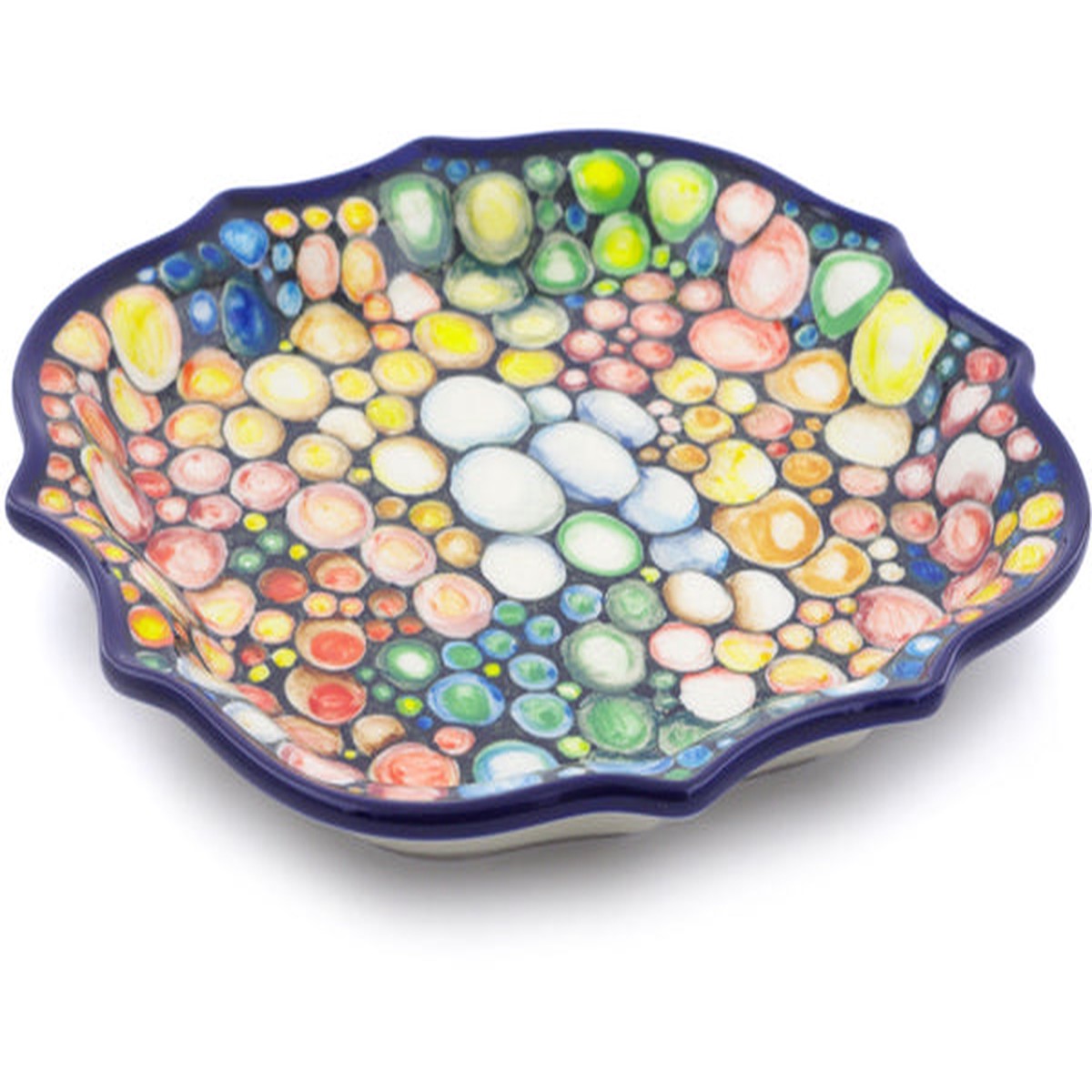 8 Point Plate 10" Happy Bubbles Theme UNIKAT