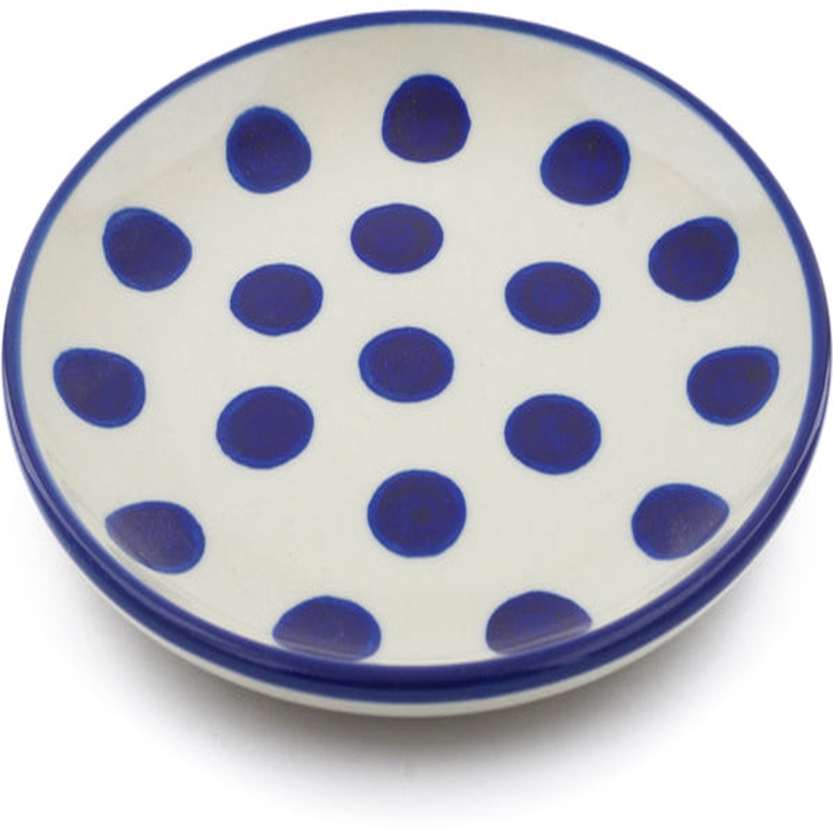 Toast Plate 6" Bold Blue Dots Theme